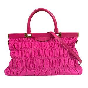 Prada gathered bag shoulder bag, nylon, B2803Z, pink, women's, PRADA 2-way